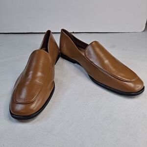 Calvin Klein Nolla Loafers Women's 11M New Luggage Leather Preppy Quiet Luxury